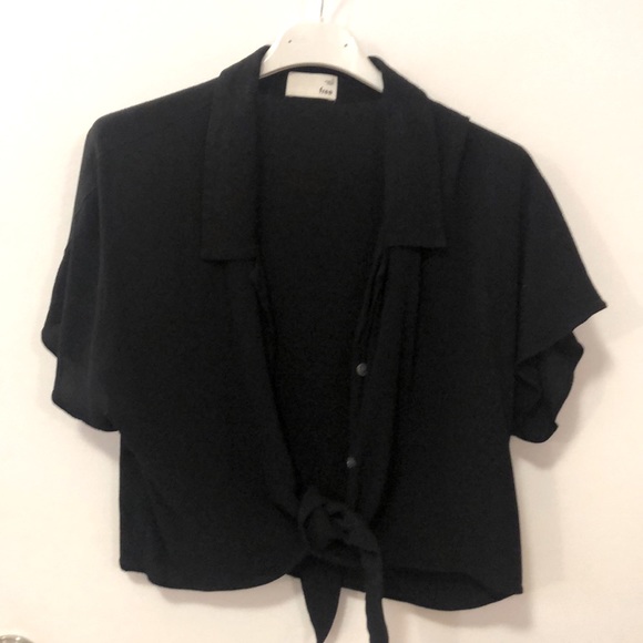 Wilfred Free Small black crop button up tie front - Picture 1 of 2